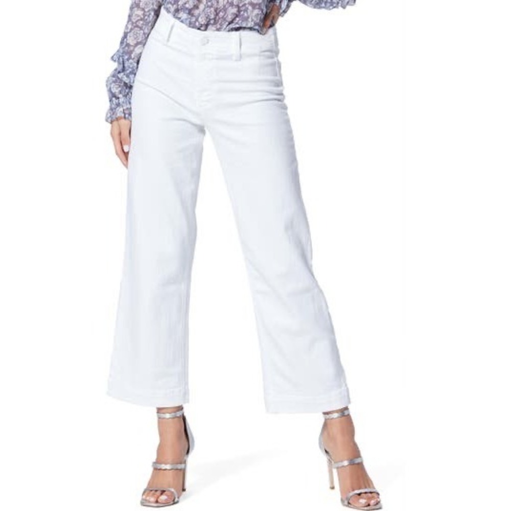 Paige Nellie High Rise Wide Leg Culotte Jeans White 27 NWT Pallet Dust